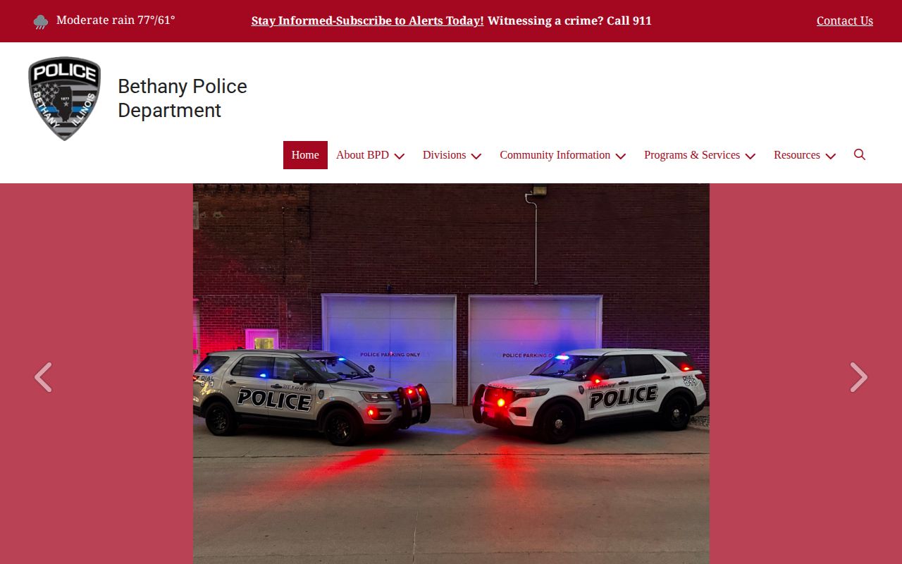 Bethany Police Department official arrest information source
